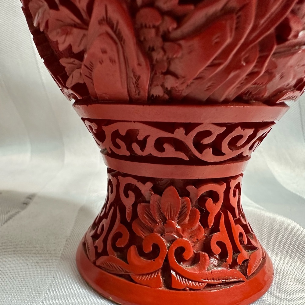 Vintage Cinnabar Blue Enamel Brass Vase. Approximate height 6.5” - Picture 2 of 8